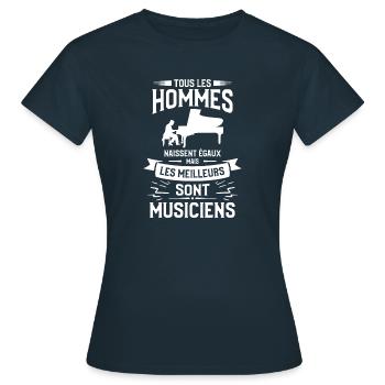 Mais Les Meilleurs Sont Musiciens Musique Musicien - T-shirt Femme - marine - Devant - AI Model Female 172 dark (172cm)