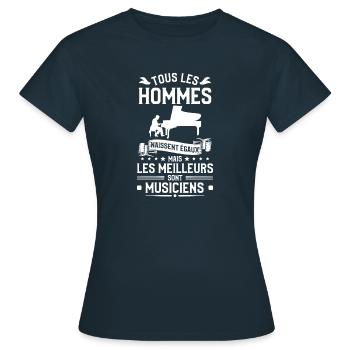 Mais Les Meilleurs Sont Musiciens Musique Musicien - T-shirt Femme - marine - Devant - AI Model Female 172 dark (172cm)