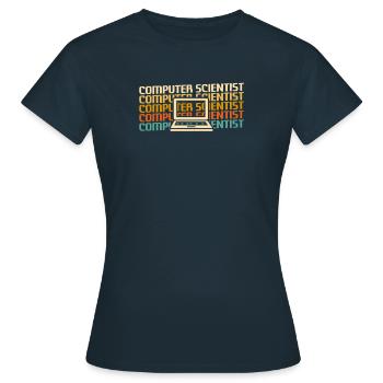 Retro Computer Scientist Informationen - Frauen T-Shirt - Navy - Vorne - AI Model Female 172 dark (172cm)