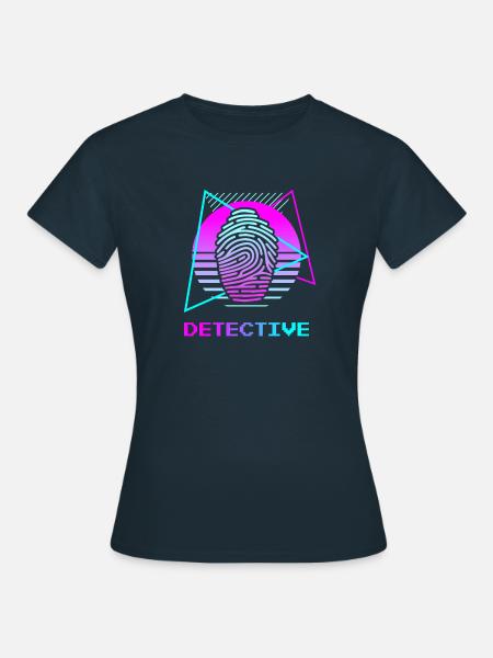 Retro Detektiv Ermittler - Frauen T-Shirt - Navy