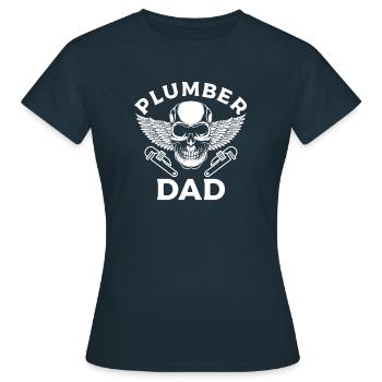 Klempner Papa Klempner - Frauen T-Shirt - Navy - Vorne - AI Model Female 172 dark (172cm)