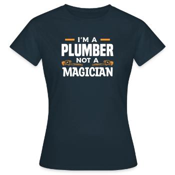 Ich bin ein Klempner, kein Zauberer Klempner Klempner - Frauen T-Shirt - Navy - Vorne - AI Model Female 172 dark (172cm)