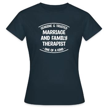 Genuine & Trusted Marriage And Family Therapist - Women's T-Shirt - navy - Front - AI Model Female 172 dark (172cm)