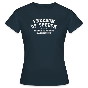 Orthophoniste orthophoniste pour la liberté d’expression - T-shirt Femme - marine - Devant - AI Model Female 172 dark (172cm)
