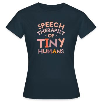 Orthophoniste De Minuscules Humains Langage Parole - T-shirt Femme - marine - Devant - AI Model Female 172 dark (172cm)