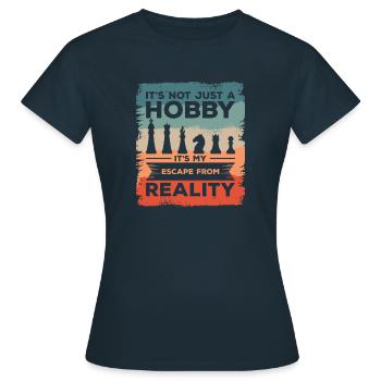 Es ist nicht nur ein Hobby, es ist meine Flucht vor der Realität - Frauen T-Shirt - Navy - Vorne - AI Model Female 172 dark (172cm)