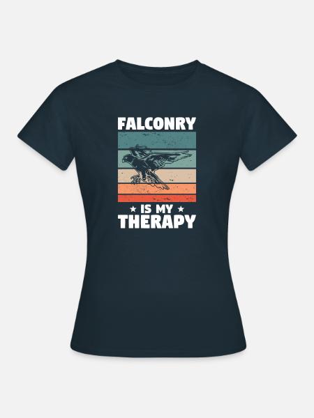 Vintage-Falknerei ist meine Therapie Falkner Falke - Frauen T-Shirt - Navy