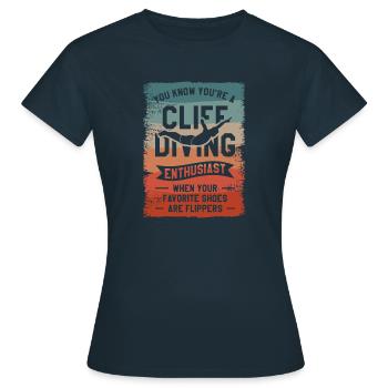 Vous savez que vous êtes un passionné de plongée en falaise quand - T-shirt Femme - marine - Devant - AI Model Female 172 dark (172cm)
