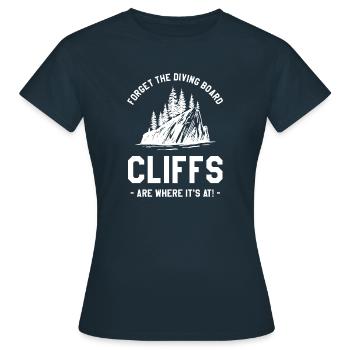 Oubliez que les falaises du plongeoir sont là où il se trouve - T-shirt Femme - marine - Devant - AI Model Female 172 dark (172cm)