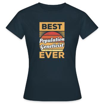 Vintage Meilleur généticien de population jamais génétique - T-shirt Femme - marine - Devant - AI Model Female 172 dark (172cm)