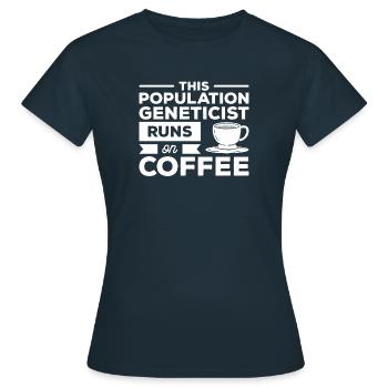 Ce généticien des populations fonctionne sur la génétique du café - T-shirt Femme - marine - Devant - AI Model Female 172 dark (172cm)