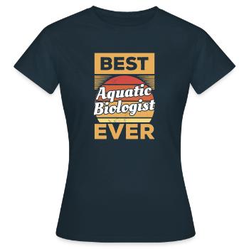 Vintage Best Aquatic Biologist Ever Biology - Women's T-Shirt - navy - Front - AI Model Female 172 dark (172cm)
