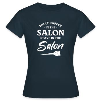 Ce qui se passe dans le salon reste dans le salon - T-shirt Femme - marine - Devant - AI Model Female 172 dark (172cm)
