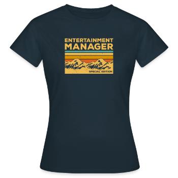 Vintage Entertainment Manager - Women's T-Shirt - navy - Front - AI Model Female 172 dark (172cm)