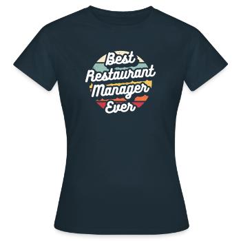 Retro Best Restaurant Manager Ever - Women's T-Shirt - navy - Front - AI Model Female 172 dark (172cm)