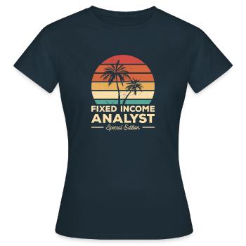 Vintage-Analyst für festverzinsliche Wertpapiere - Frauen T-Shirt - Navy - Vorne - AI Model Female 172 dark (172cm)