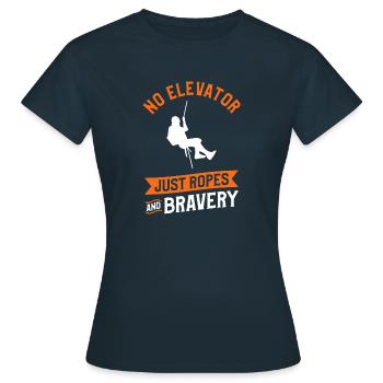 Pas d’ascenseur, juste des cordes et de la bravoure en rappel - T-shirt Femme - marine - Devant - AI Model Female 172 dark (172cm)