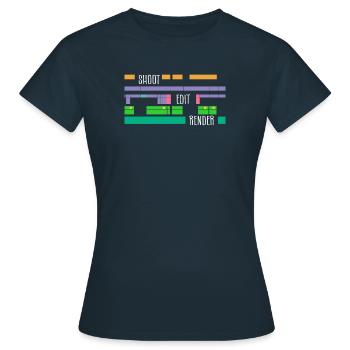 Filmer, Éditer, Rendre, Éditeur de montage vidéo - T-shirt Femme - marine - Devant - AI Model Female 172 dark (172cm)