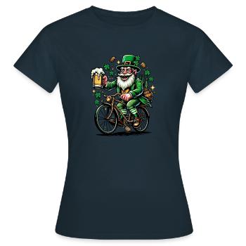Shamrock irlandais St Patricks Boire de la bière - T-shirt Femme - marine - Devant - AI Model Female 172 dark (172cm)