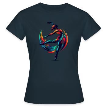 Turnerin Akrobatinnen Gymnastik Gymnastik Gymnastik - Frauen T-Shirt - Navy - Vorne - AI Model Female 172 dark (172cm)
