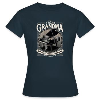 Oma Pianist Flügelmusiker Pianisten - Frauen T-Shirt - Navy - Vorne - AI Model Female 172 dark (172cm)