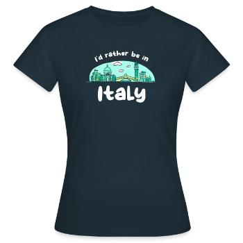 Je préfère être en Italie Vacancier Eiffel - T-shirt Femme - marine - Devant - AI Model Female 172 dark (172cm)