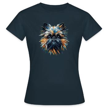 Polygone Art Bruxelles Griffon Griffon Bruxellois - T-shirt Femme - marine - Devant - AI Model Female 172 dark (172cm)
