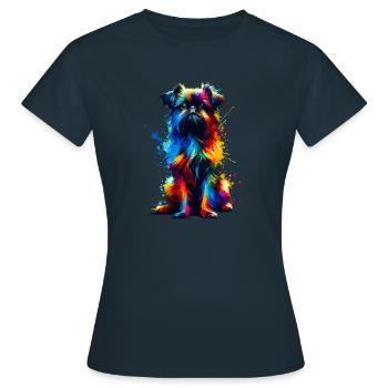 Splash Art Coloré Bruxelles Griffon Griffon - T-shirt Femme - marine - Devant - AI Model Female 172 dark (172cm)