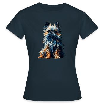 Polygone Art Bruxelles Griffon Griffon Bruxellois - T-shirt Femme - marine - Devant - AI Model Female 172 dark (172cm)