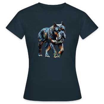 Polygon Art Cane Corso Italienischer Mastiff - Frauen T-Shirt - Navy - Vorne - AI Model Female 172 dark (172cm)