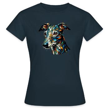 Polygon Art Italienisch Windhund Italienisch - Frauen T-Shirt - Navy - Vorne - AI Model Female 172 dark (172cm)
