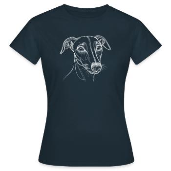 Strichzeichnung Italienisch Windhund Italienisch - Frauen T-Shirt - Navy - Vorne - AI Model Female 172 dark (172cm)
