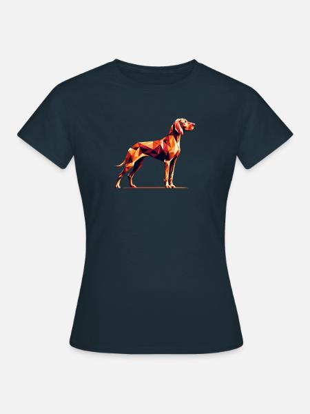 Sztuka geometryczna, Węgierska Vizsla Magyar Vizslas - Koszulka damska - granatowy