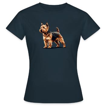 Geometrische Kunst Norfolk Terrier Terrier - Frauen T-Shirt - Navy - Vorne - AI Model Female 172 dark (172cm)