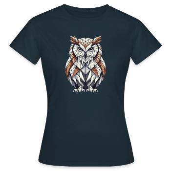 Geometric Art Owl Bird Owlet Owls Lover - Women's T-Shirt - navy - Front - AI Model Female 172 dark (172cm)