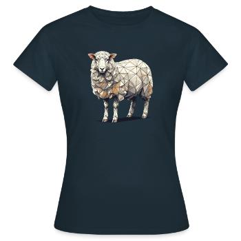 Geometric Art Lambs Farm Animal Lamb Sheep - Women's T-Shirt - navy - Front - AI Model Female 172 dark (172cm)