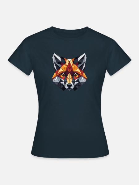 Geometrische Kunst Fuchs Füchse - Frauen T-Shirt - Navy