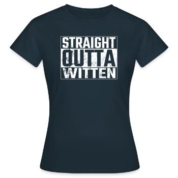 Straight Outta Witten Wittener Wittenerin Ruhr - T-shirt Femme - marine - Devant - AI Model Female 172 dark (172cm)