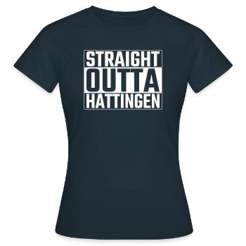 Droite Outta Hattingen Hattinger Ruhr - T-shirt Femme - marine - Devant - AI Model Female 172 dark (172cm)