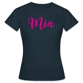 lisa, pink, schrift,schreibschrift, rosa - Frauen T-Shirt - Navy - Vorne - AI Model Female 172 dark (172cm)