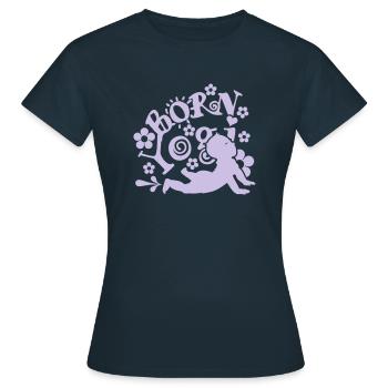 Born Yogi Baby (1c) - T-shirt Femme - marine - Devant - AI Model Female 172 dark (172cm)