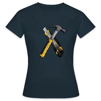 Hammer and cutter knife - Women's T-Shirt - navy - Front - AI Model Female 172 dark (172cm)