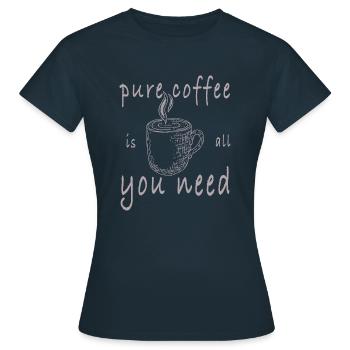 Café pur - T-shirt Femme - marine - Devant - AI Model Female 172 dark (172cm)