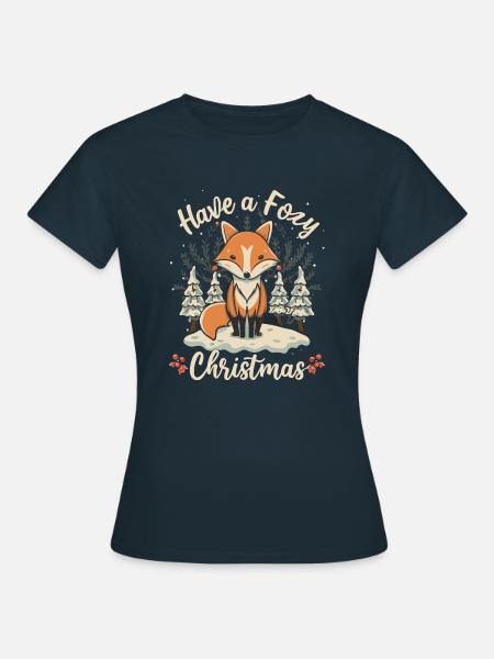 Fuchsige festliche Laune - Frauen T-Shirt - Navy