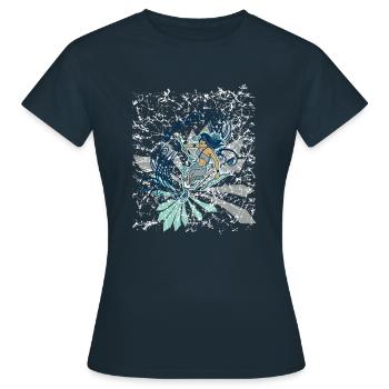 Indian - Frauen T-Shirt - Navy - Vorne - AI Model Female 172 dark (172cm)