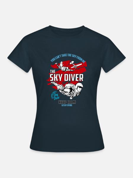 Sky Diving, Fallschirmspringer - Frauen T-Shirt - Navy