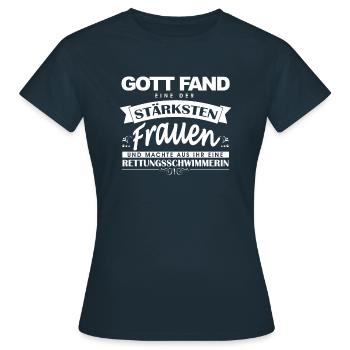 Rettungsschwimmer - Starke Frau - Frauen T-Shirt - Navy - Vorne - AI Model Female 172 dark (172cm)