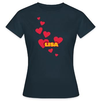 J'aime lisa - T-shirt Femme - marine - Devant - AI Model Female 172 dark (172cm)