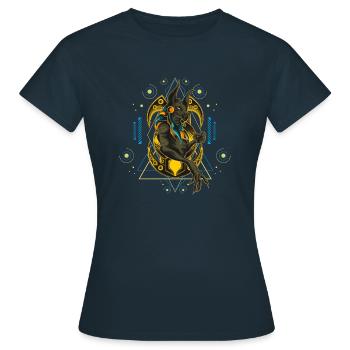 Anubis Gold Vintage Ägypten - Frauen T-Shirt - Navy - Vorne - AI Model Female 172 dark (172cm)