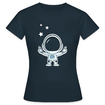 Weltraum - Frauen T-Shirt - Navy - Vorne - AI Model Female 172 dark (172cm)